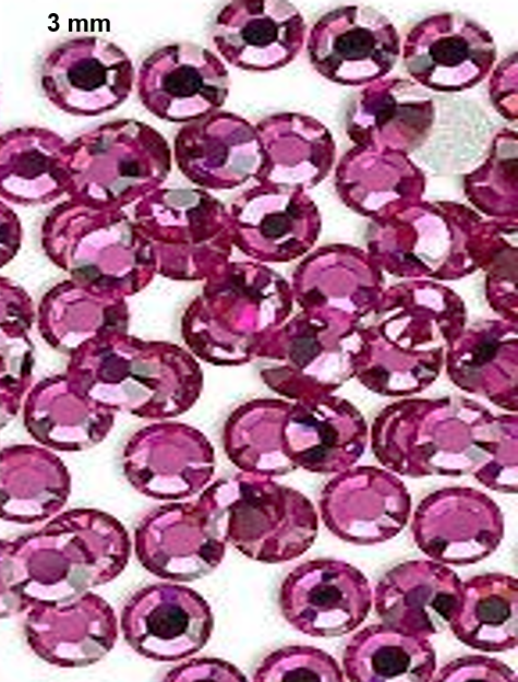 Dark Amethyst Rhinestones - 3 mm